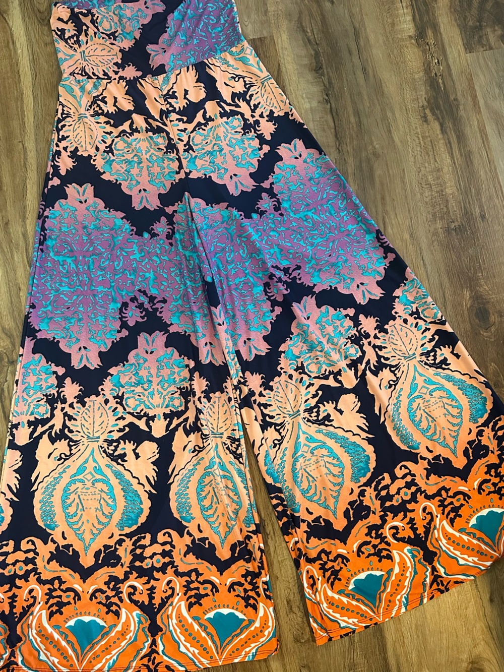 Wide Leg Multicolor Bohemian Festival Pants - Picture 3 of 6